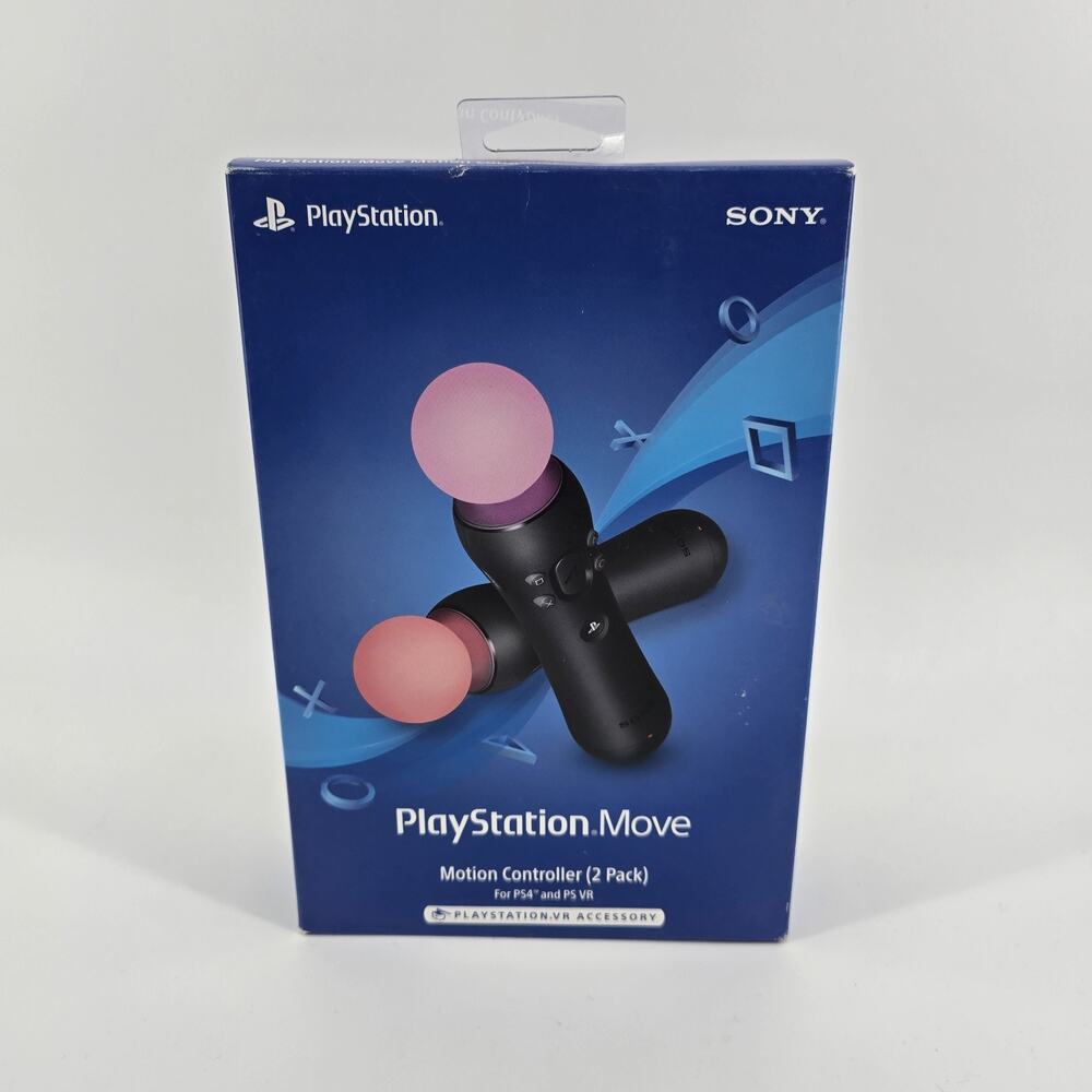 Sony Playstation Move Controllers - PS4/PS VR - Black - 2 Pack - NIB Sealed